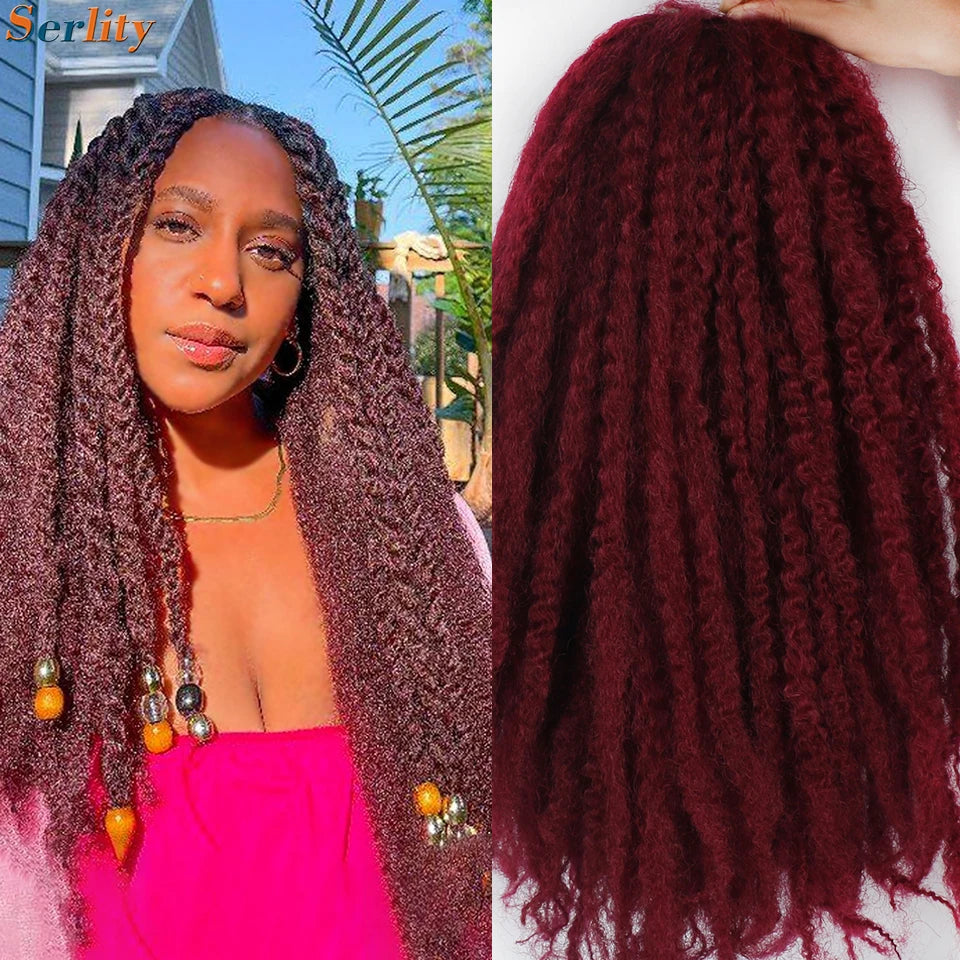 Marley Twist cheveux tressés pré - étirés pack de 1 - 6 ombre boucles africaines crochet cheveux tressés pour faux locs Jumbo Marley Twist cheveux