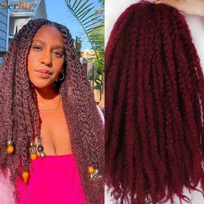 Marley Twist cheveux tressés pré - étirés pack de 1 - 6 ombre boucles africaines crochet cheveux tressés pour faux locs Jumbo Marley Twist cheveux