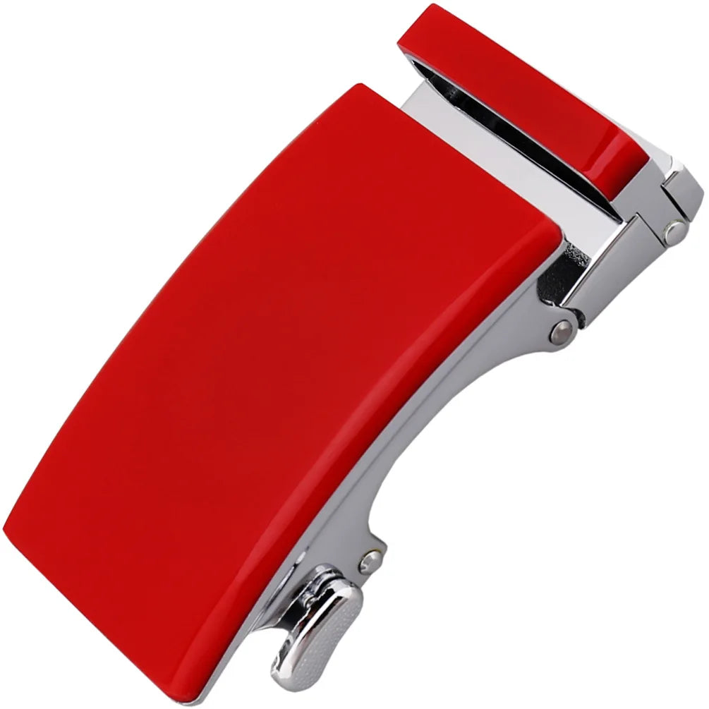 Ceinture en alliage métallique pour hommes, 3.5cm, boucle automatique à dégagement rapide, Clip de ceinture d'affaires, sans trous, boucle de ceinture en cuir bleu rouge