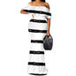 Robe longue rayée noir et blanc S-3XL – Robe sirène élégante à épaules dénudées pour femmes urbaines