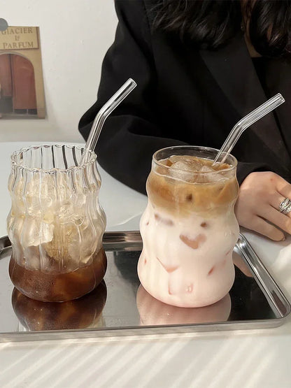 Verre à thé à bulles Transparent de 550ml, avec pailles, tasses à bière, pichet à jus de lait et de fraise, tasse à café, verres pour fête ﻿