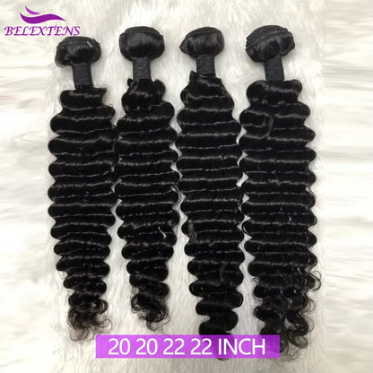 Tissage Humain Hair Deep Wave 20 22 pouces Tissage de Cheveux Brésiliens 100 % Humains Bundles Human Hair Extensions Cheveux Tissage Bouclé Cheveux Humain