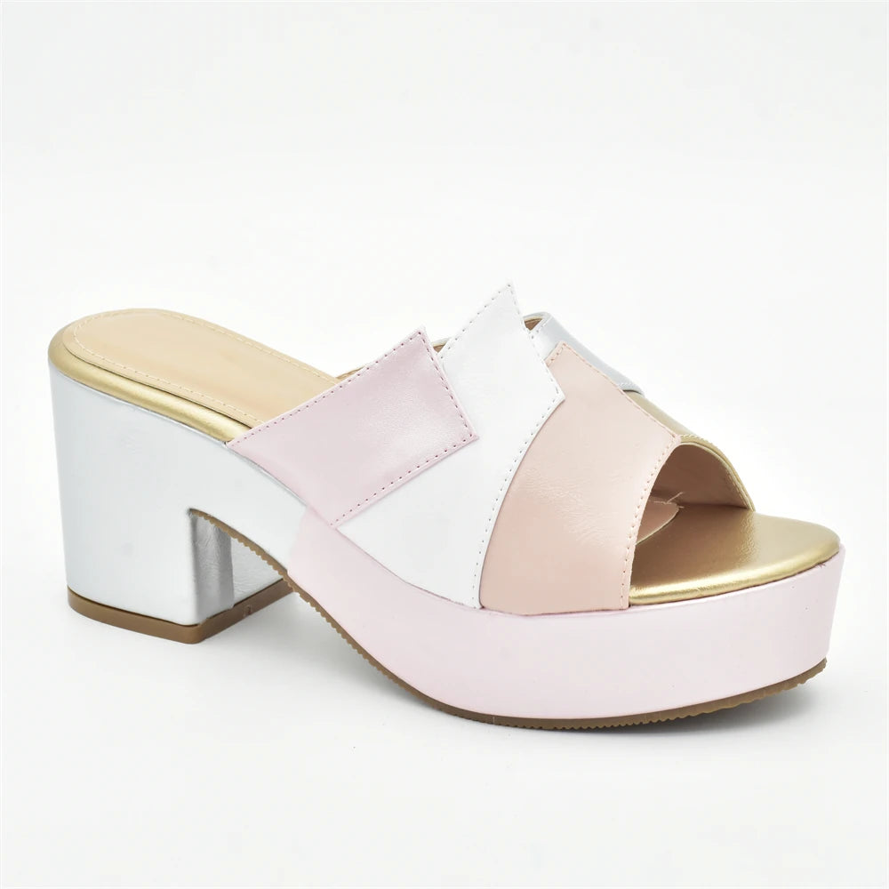 Dernières chaussures de mariée de mariage multicolores sandales à plateforme à bout ouvert pour femmes chaussures de dame italienne chaussures pour femmes pour les fêtes élégantes