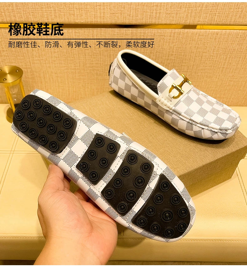 Nouveaux mocassins en cuir véritable hommes Design mocassin mode sans lacet doux plat chaussures décontractées pour hommes chaussures pour homme chaussures de bateau faites à la main