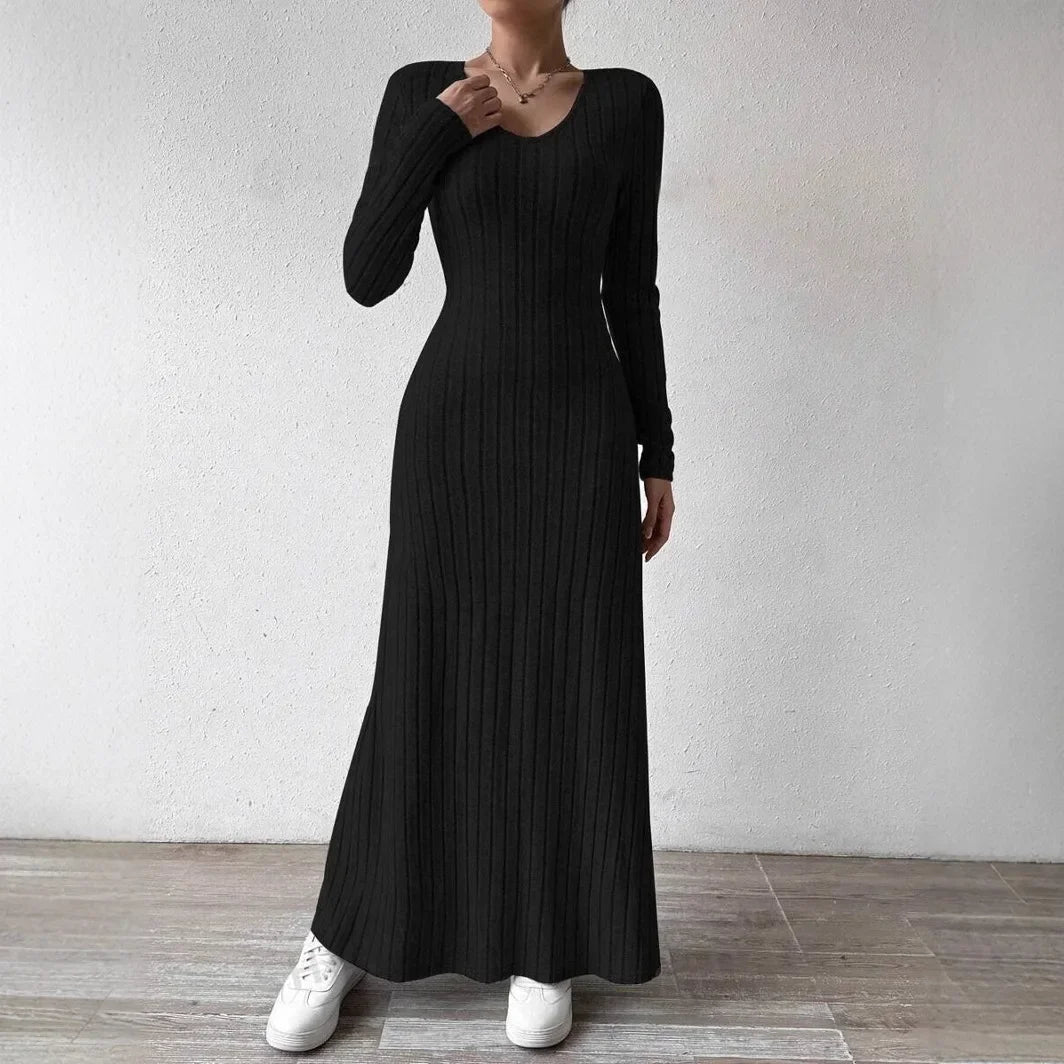 Robe Streetwear Trapèze à Manches sulfpour Femme, Lisse et Silhouette Solide, Longue, à la Mode