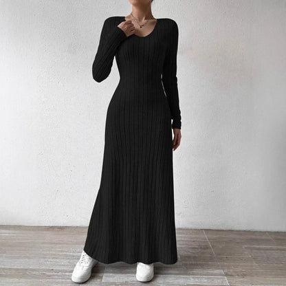 Robe Streetwear Trapèze à Manches sulfpour Femme, Lisse et Silhouette Solide, Longue, à la Mode