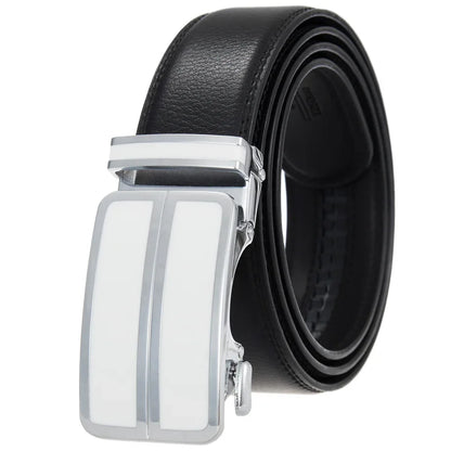 Plyesxale Black Khaki Blue Red White Leather Belt For Men Good Quality Mens Belts Luxury Automatic Buckle Waist Strap Male B1049