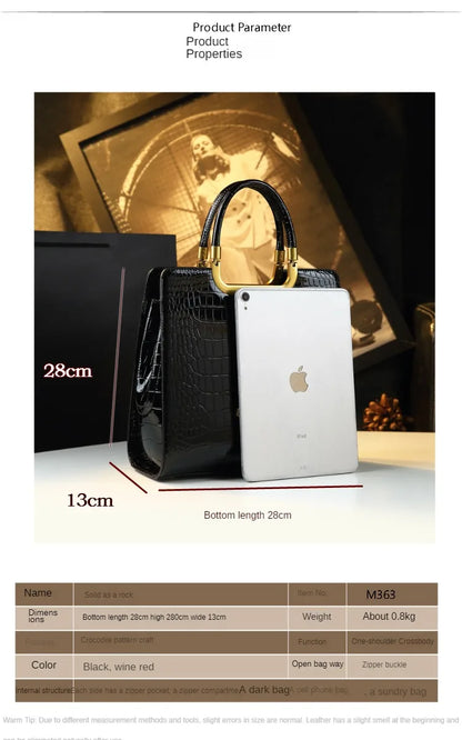 Sac à main de luxe léger de haute qualité, fourre-tout à la mode pour femmes, imprimé crocodile, sac à bandoulière simple, nouvelle collection automne et hiver 2024