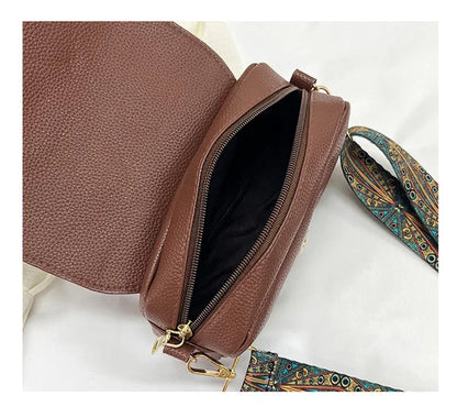 Sacs à bandoulière confortables à large sangle en cuir PU, sac à bandoulière à rabat décontracté pour femmes pour cadeaux, petits sacs à main et bourses de créateurs