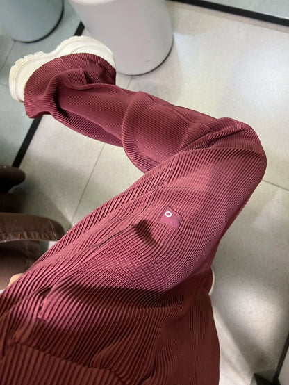 Sport Yoga taille haute pantalon droit femmes plié ample jambe large pantalon respirant décontracté solide taille élastique pantalons pour femmes