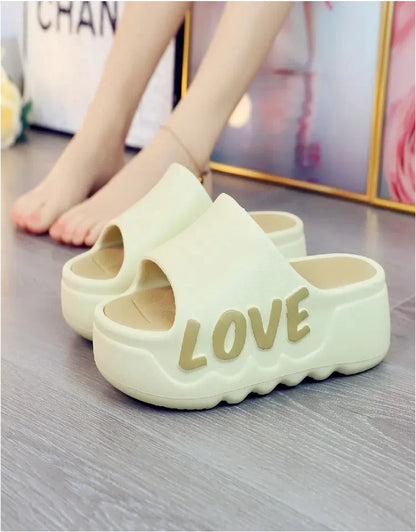 Feerldi nouveau 2025 blanc rose nœud papillon pantoufles femme haute plate-forme EVA diapositives sandales de créateur sabots de plage femmes ascenseur chaussure