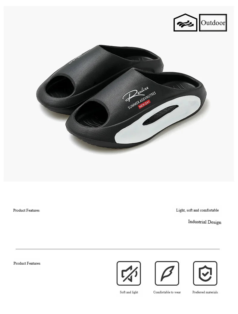 Pantoufles d'été pour hommes, semelle épaisse, douces, confortables, antidérapantes, respirantes, sandales de plage pour adolescents, garçons, chaussures de sport en plein air décontractées