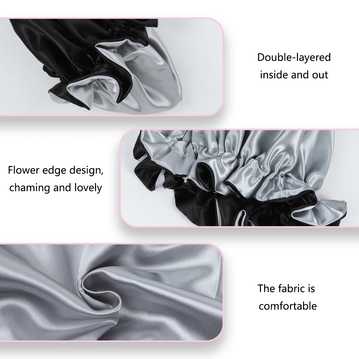 Bonnet de cheveux minimaliste Double couche en Satin, 1 pièce, bonnets de sommeil pouvant être portées des deux côtés, casquette polyvalente pour hommes/femmes