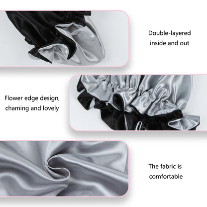 Bonnet de cheveux minimaliste Double couche en Satin, 1 pièce, bonnets de sommeil pouvant être portées des deux côtés, casquette polyvalente pour hommes/femmes