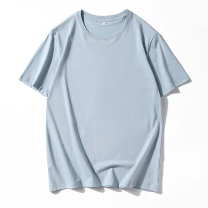 T-shirt manches courtes homme, uni et décontracté, 100% coton, 12 pièces, été