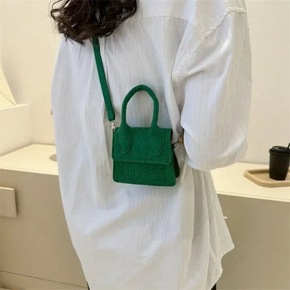 Sac à main en feutre coloré pour femme, mini sacs à main, sac à bandoulière, motif pierre, initié