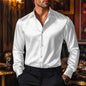 2025 chemise pour hommes décontracté bouton chemise couleur unie vacances de mariage noir blanc bordeaux bleu marine à manches longues revers vêtements