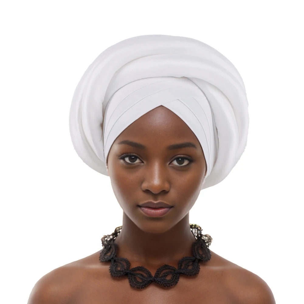 Turban Tressé pour Femme Africaine, Couvre-Chef Brut du Nigeria, Chapeau Musulman de ix, Vêtement de Sauna