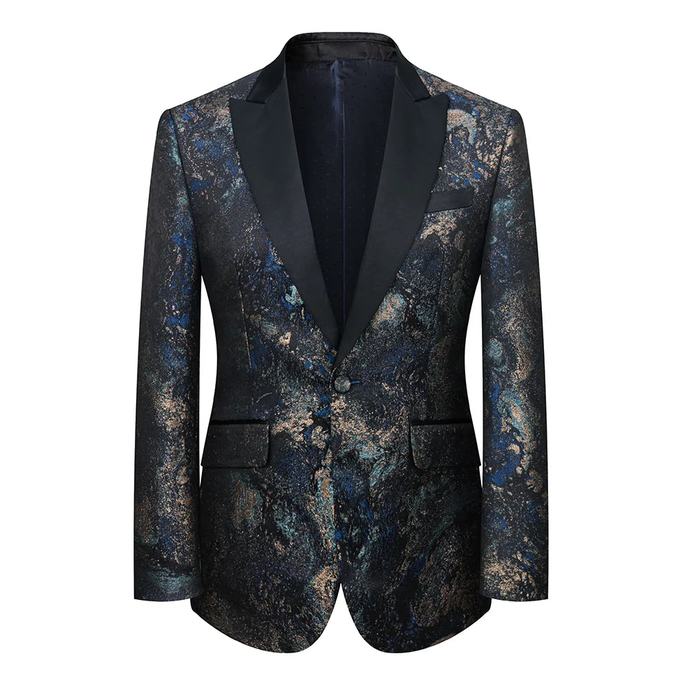 Costume vert 3 pièces pour hommes, veste de robe de soirée de mariage avec gilet et pantalon, ensembles Slim à la mode pour hommes, tissu Jacquard Beige, noir, bleu