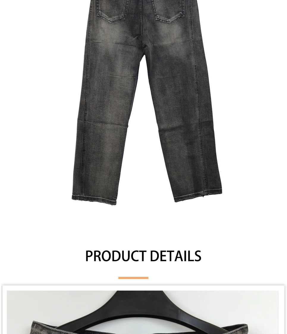 Pantalon en jean Baggy à jambe droite pour hommes |   Jean d'affaires décontracté coupe large et ample pour le style toutes saisons printemps/automne