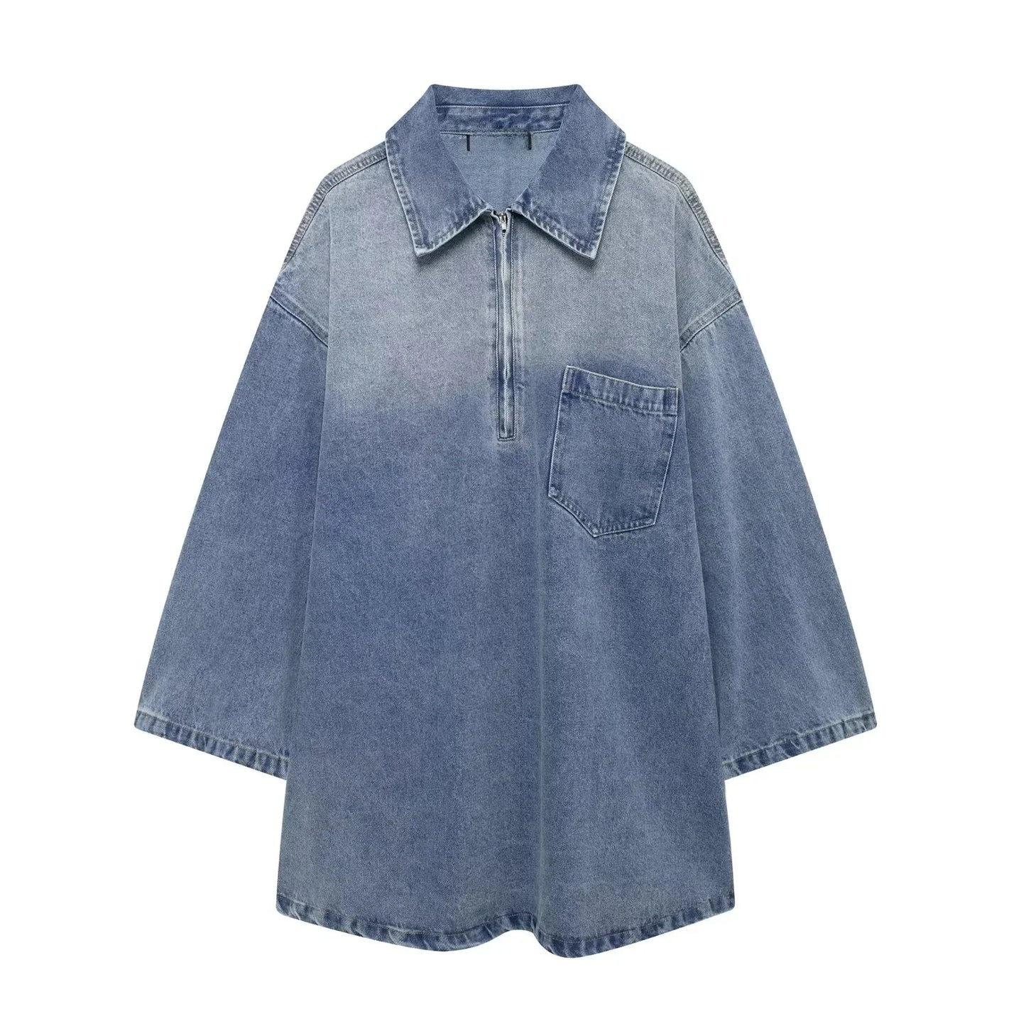 Jupe en jean zippée à col polo, nouveau style, robe décontractée adt fit, vente en gros transfrontalière, tendance européenne et américaine