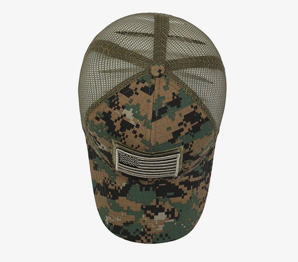 Casquette de Baseball Camouflage drapeau américain pour hommes, tactique respirante en plein air, chapeau à visière d'alpinisme réglable et élégant
