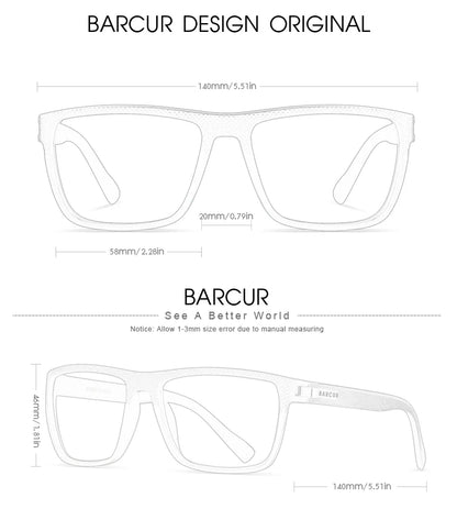 BARCUR Design-Lunettes de soleil polarisées TR90 pour homme et femme, accessoire de sport léger, protection UVAB