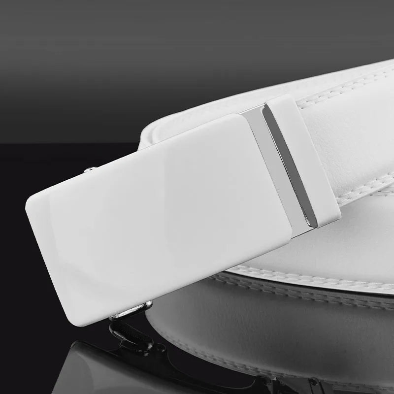 2024 hommes Designer ceintures de haute qualité blanc marque de luxe Ceinture automatique boucle peau de vache décontracté affaires taille sangle Ceinture Homme