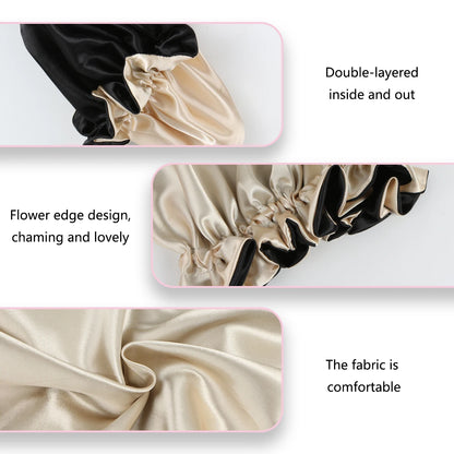Bonnet de cheveux minimaliste Double couche en Satin, 1 pièce, bonnets de sommeil pouvant être portées des deux côtés, casquette polyvalente pour hommes/femmes
