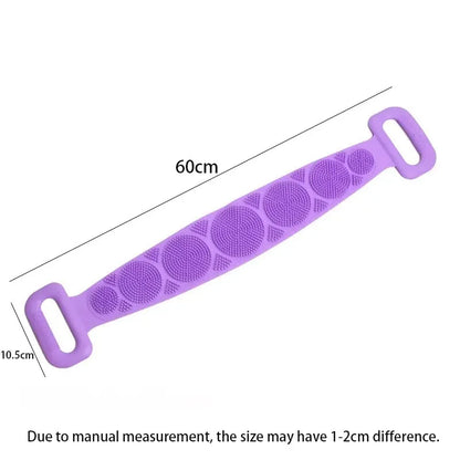 Éponge corporelle en Silicone, brosses, serviettes de bain, épurateur, frottement du dos, Peeling, Massage, ceinture de douche, brosses de nettoyage de la peau étendues