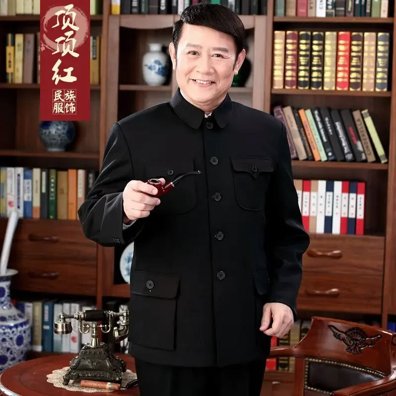 Mao-Ensemble Tunique Alberoise Trempée pour Homme, Veste et Pantalon en Y, Vêtements Fjchinois, Everthings Traditionnels, Printemps et Automne