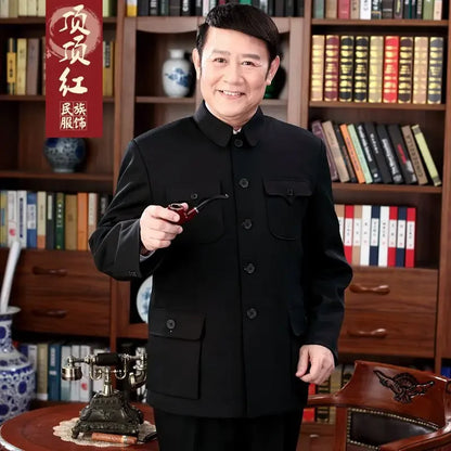 Mao-Ensemble Tunique Alberoise Trempée pour Homme, Veste et Pantalon en Y, Vêtements Fjchinois, Everthings Traditionnels, Printemps et Automne