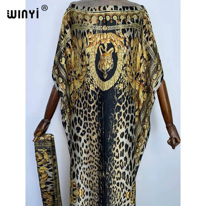 WINYI-Robe de Soirée Élégante et Surdimensionnée pour Femme, Caftan à Imprimé Africain, Nouvelle Mode 2022