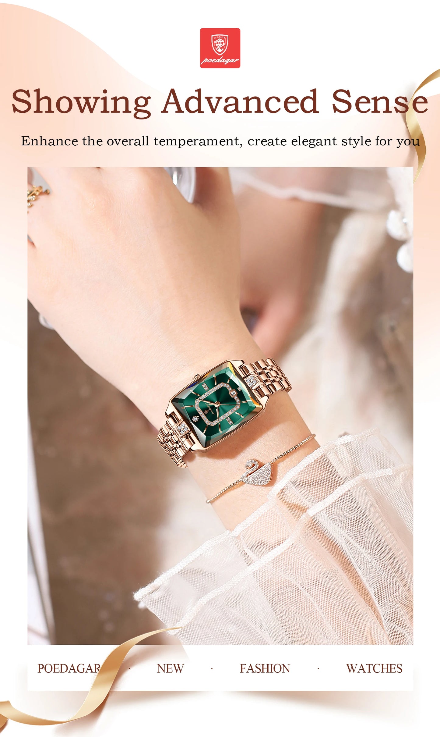 POEDAGAR montre de luxe pour femme calendrier étanche haute qualité dames montre en acier inoxydable Quartz femmes montres élégant + boîte