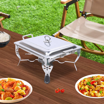 Réchaud/couvercle en acier inoxydable 6L, récipient chauffant pour Catering, Buffet de fête, poêle carré en libre-Service
