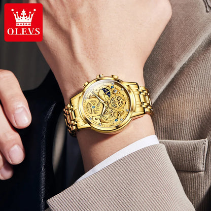OLEVS marque originale montres pour hommes de luxe mode montre à Quartz de haute qualité nouveau Concept conception bracelet en acier inoxydable montre-bracelet