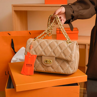 Sac à bandoulière carré Unique pour femmes, sacoche rétro minimaliste en cuir texturé, sac à main de luxe pour les déplacements et la soirée