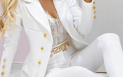 Ensemble deux pièces pour femmes, vêtements d'automne, manteaux et pantalons, mode polyvalente, décontracté, veste à manches longues et pantalon, 2023