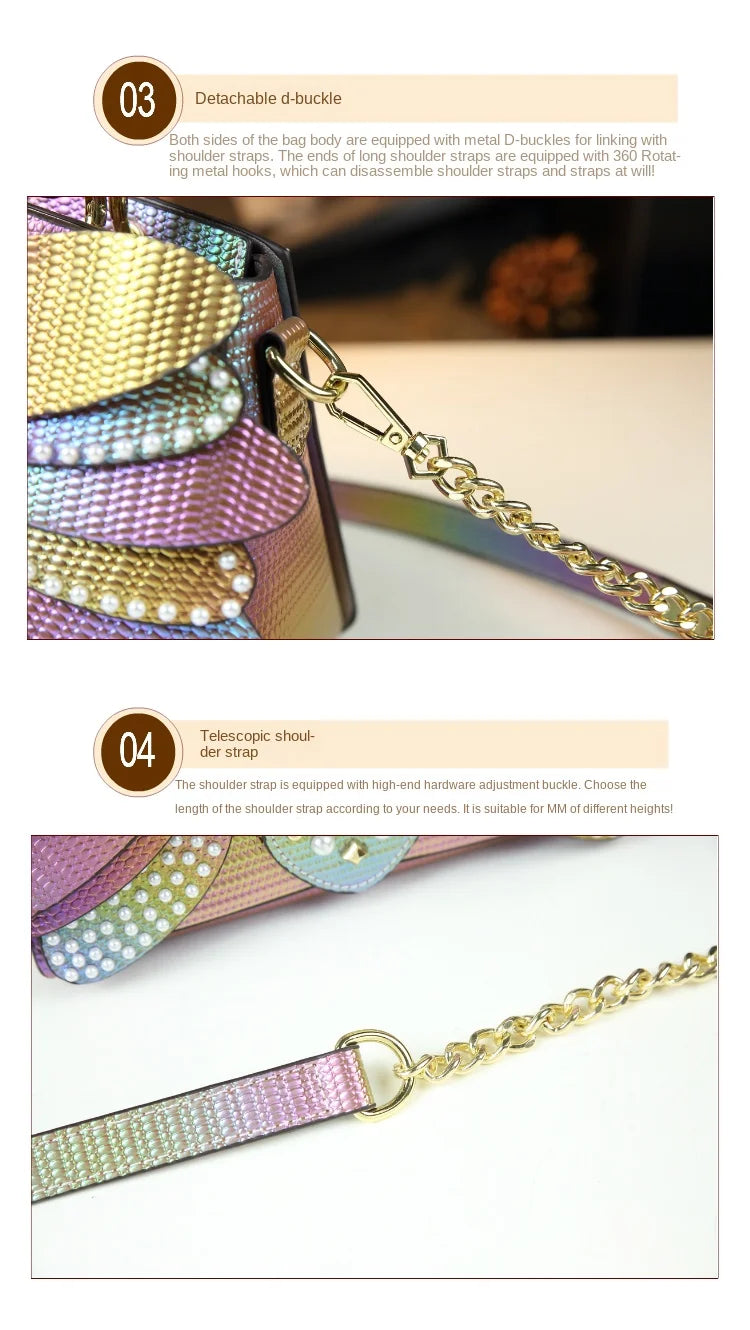 Sac en Cuir group avec Ailes Rivetées pour Femme, Sacoche de Caractère, Nouvelle Collection 2024