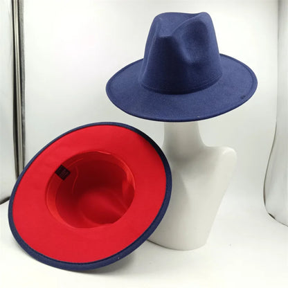 Chapeau Fedora à larges bords pour hommes et femmes, chapeau en feutre ander, chapeau d'église, laine douce, grande taille, DN, britannique, 60cm