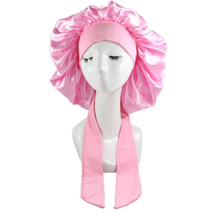 Nouveau bonnet de cheveux en Satin pour dormir, Invisible, plat, Imitation soie, rond, soins capillaires pour femmes, couvre-chef, bouton de réglage de cérémonie, chapeau de nuit