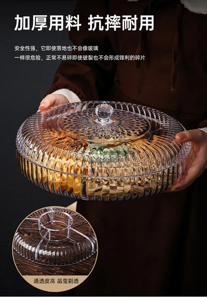 Boîte à snacks transparente multicouche, anti-poussière, acrylique, fruits secs, boîte de rangement pour bonbons et noix, salon moderne, conteneur solaire