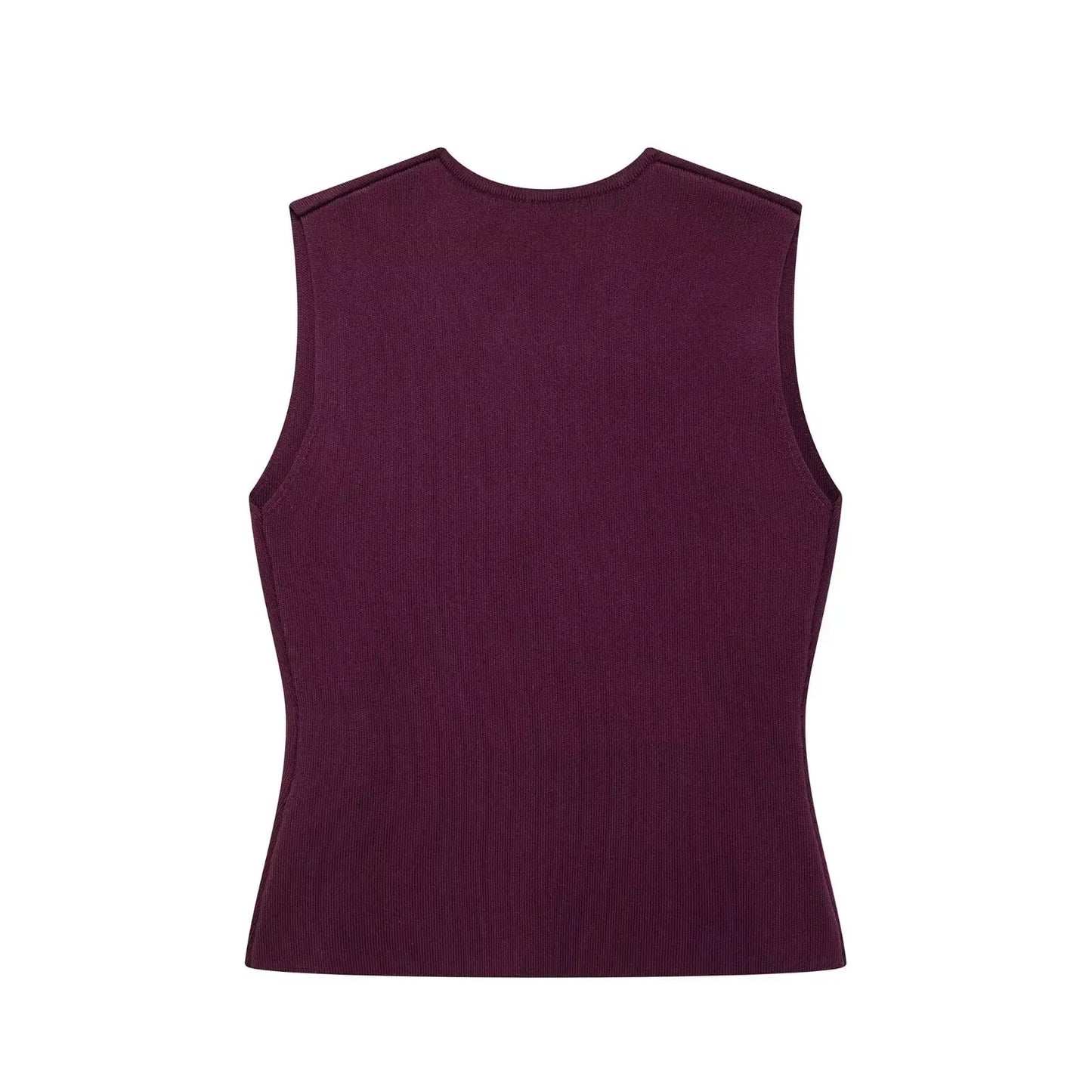 TRAFZA 2025 femmes jupe ensemble vin rouge tricoté col en v sans manches mince gilet + solide taille haute fermeture éclair Patchwork jupe longue rue