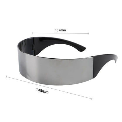 KLASSNUM-Lunettes de soleil futuristes à visière de cyclope étroite pour femmes et hommes, lunettes laser, lentille miroir UV400, lunettes de fête costumées