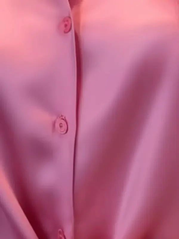 Chemisiers boutonnés à col polo pour femmes, chemise noire française, manches longues, monochromatique, vêtements élégants, dames de bureau, printemps, automne