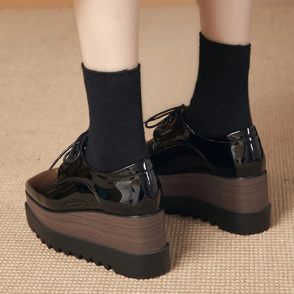 Plate-forme plate solide pour femmes, chaussures plates pour femmes, Parker carré, décontracté, printemps, automne, tout neuf, mode, strucgirls, loisirs