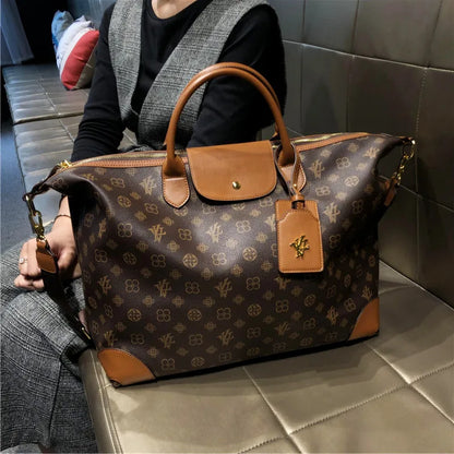 Sacs pour femmes authentiques de grande capacité de Hong Kong, sacs fourre-tout à la mode, en cuir véritable, sacs de voyage à bandoulière populaires.