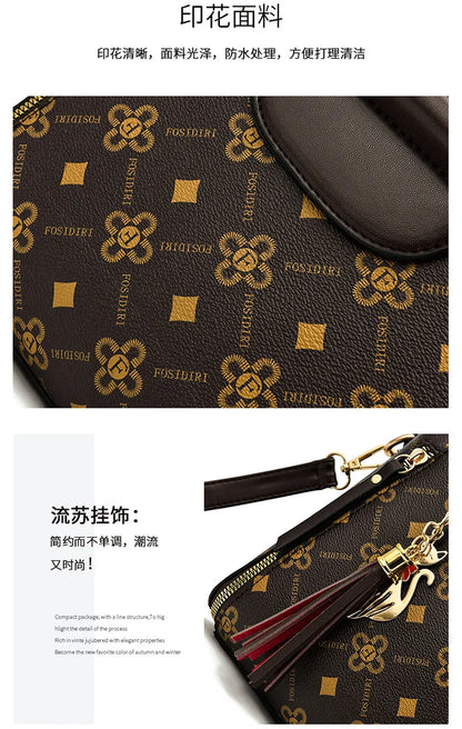 Sac à bandoulière en cuir Pu pour femmes, sacoches polyvalentes de grande capacité, sacs à fermeture éclair