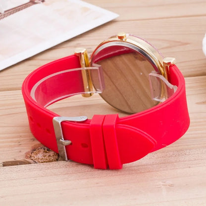 DQG-Montre-bracelet numérique à quartz pour hommes et femmes, diamant en silicone rouge, cadeau de livraison directe, marque supérieure de luxe