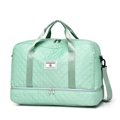 Sac de voyage léger en latex rhombique, sac de rangement portable de grande capacité pour le sport et le fitness, sac de week-end de nuit